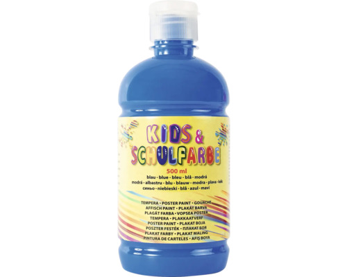 Kindermalfarbe Tempera blau 500 ml Flasche blaue Kinder Schulmalfarbe 500 ml