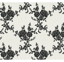 Tapete mit schwarzem Blumenmuster