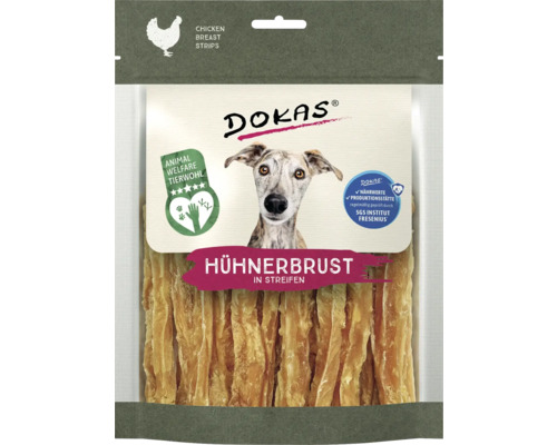 Hundesnack DOKAS Hühnerbrust in Streife 170 g DOKAS Hühnerbrust Streifen für Hunde