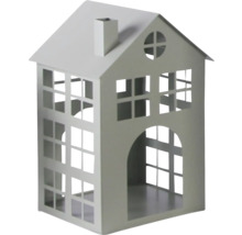 Dekoratives Windlicht in Hausform aus Metall