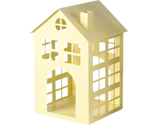 Dekorative Hauslaterne aus Metall mit Fenstern und Schornstein