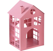 Dekoratives Haus aus Metall mit Fenstern und Tür