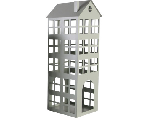 Dekoratives Haus aus Metall mit Fensteröffnungen