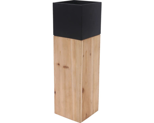 Pflanzständer Lafiora Metall Holz 20 x 20 x 70 cm Blumenkübel mit Holzsockel
