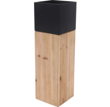 Blumenhocker mit quadratischem Pflanzgefäß aus Holz