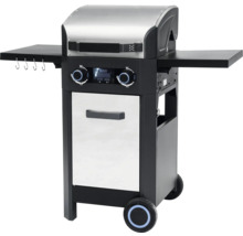 Gasgrill mit Seitenablagen und Unterschrank auf Rollen