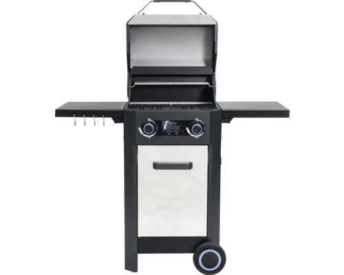 Gasgrill mit Ablageflächen und Rollen