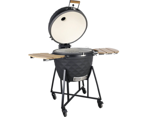 Keramikgrill mit Seitentischen und fahrbarem Untergestell