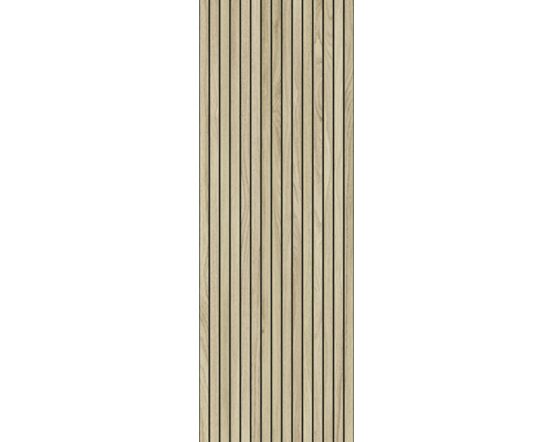 Holzpaneel mit schmalen, vertikalen Lamellen