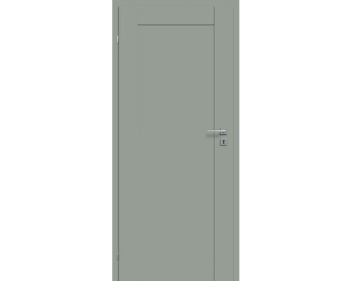 Pertura Zimmertür VINDA Uni Grün 86,0x198,5 links mit Schlüssellochbohrung Graue Innentür mit Beschlägen