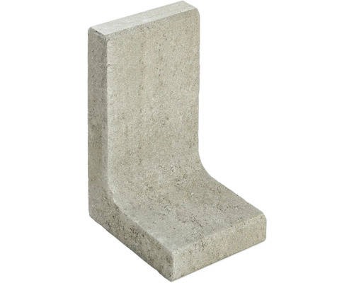 L-Stein Winkelstein schmal unbewehrt grau 25 cm x 7 cm x 50 cm Fußtiefe = 30 cm Beton Eckelement für den Garten- und Landschaftsbau
