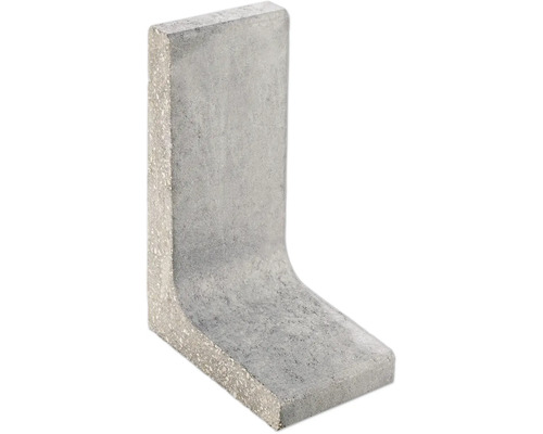 L-Stein Winkelstein schmal unbewehrt grau 25 cm x 7 cm x 60 cm Fußtiefe = 40 cm Beton Bordstein Winkel