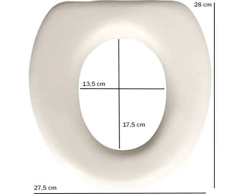 WC-Sitz mit Maßangaben
