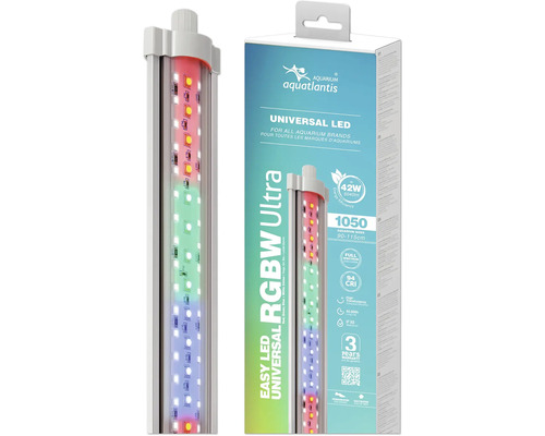 Aquariumbeleuchtung aquatlantis Easy LED Universal RGBW Ultra 1050 inkl. ORI Smart Controller per App, 42 W, 5040 Lumen, ca . 90 - 115 cm, 2.500 - 25.000 Kelvin Aquatlantis Universal LED Aquariumleuchte mit Verpackung