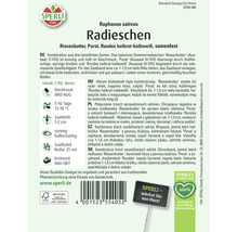 Radieschen Saatband der Sorten Riesenbutter, Parat und Rundes halbrot-halbweiß