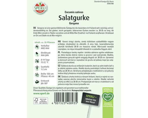 Samenpackung Salatgurke Gergana der Marke Sperli