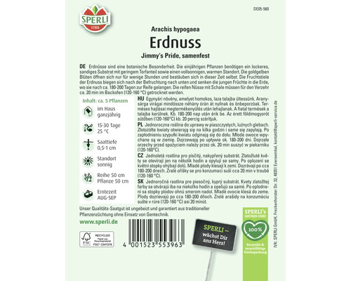 Erdnuss Saatgutpackung der Marke Sperli