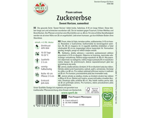 Samenpackung Zuckererbse Sweet Horizon