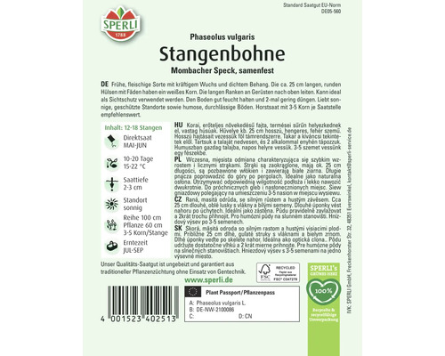 Samenpackung Stangenbohne Mombacher Speck der Marke Sperli