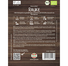 Rauke Keimpad Verpackung mit Informationen zur Aufzucht von Microgreens