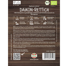 Samenpackung Daikon-Rettich mit Anweisungen zur Anzucht von Microgreens