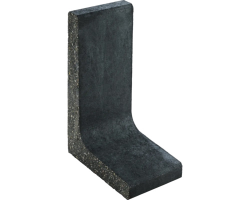 L-Stein Winkelstein schmal unbewehrt anthrazit 25 cm x 7 cm x 60 cm Fußtiefe = 40 cm L-förmiger Bordstein aus Beton
