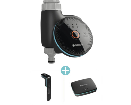 Smarte Bewässerungssteuerung GARDENA smart Sensor Control Set Gardena Smart Water Control Set mit Sensor und Gateway zur automatischen Gartenbewässerung