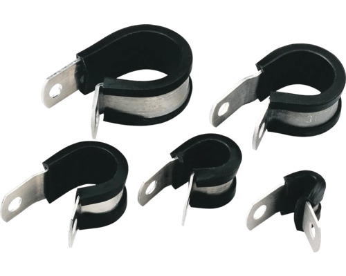 Rohrschellen aus Gummi mit Metalleinsatz, Set