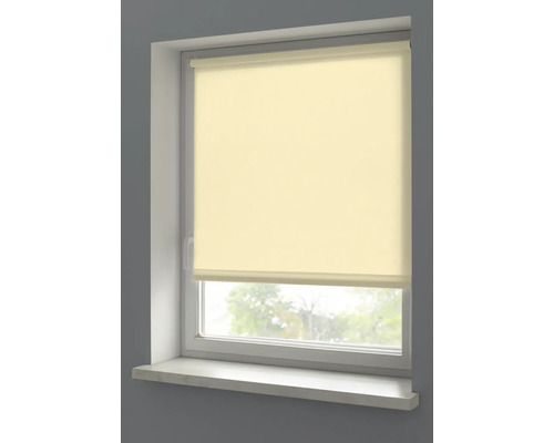 Klemmrollo Tageslichtrollo creme 140 cm x 150 cm Fenster mit heruntergelassenem Rollo