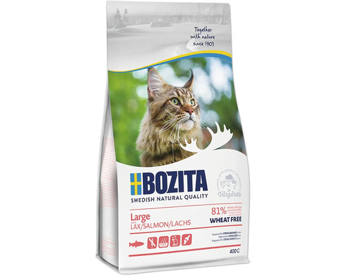 Bozita Katzentrockenfutter mit Lachs für große Katzen, 400 Gramm Packung
