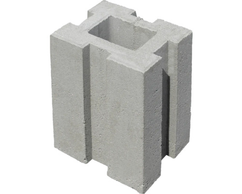 Pfostenfundamentstein Beton grau 34 cm x 26,5 cm x 21,5 cm Grauer Beton-Hohlblockstein