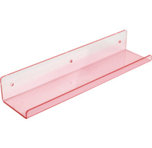 Wandregal aus Kunststoff mit Bohrlöchern