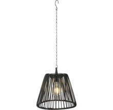 Hängelampe mit Kettenaufhängung und Lampenschirm aus Kordel