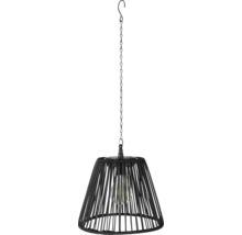 Hängelampe mit Lampenschirm aus geflochtenem Material und Aufhängekette