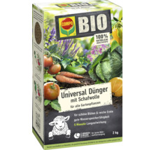 COMPO BIO Universal Dünger mit Schafwolle, 2 Kilogramm, Verpackung