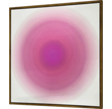 Gemälde mit kreisförmigem Muster in einem Holzrahmen