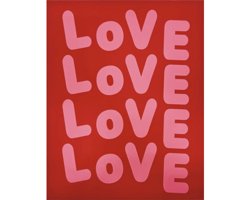 Dekoratives Gemälde mit dem Wort Liebe.