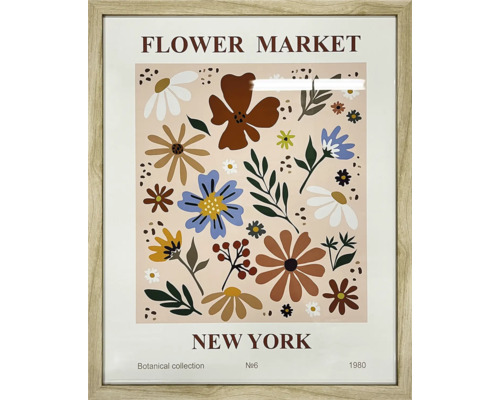 Gerahmtes Wandbild Blumenmarkt New York