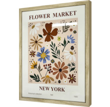 Gerahmtes Blumenmarkt New York Poster mit botanischem Motiv