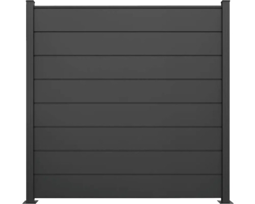 Gartenzaun aus Aluminium mit horizontalen Paneelen