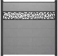 Betonzaun mit dekorativem geometrischen Muster