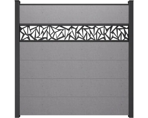 Betonzaun mit dekorativem geometrischen Muster