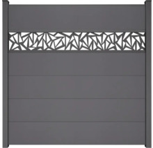 Graues Gartentor mit geometrischem Muster für den Außenbereich