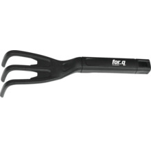 Gartenkralle mit drei Zinken und for_q Logo