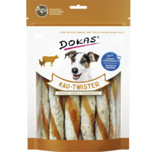 Dokas Kau-Twister mit Rinderhaut, Pansen und Hühnerbrustfilet in wiederverschließbarer Verpackung
