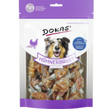 Dokas Hühnerbrust mit Fisch für Hunde, wiederverschließbare Verpackung