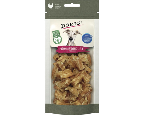 Hundesnack DOKAS Hühnerbrust in Stücken 50 g DOKAS Hühnerbrust in Stücken für Hunde im Beutel
