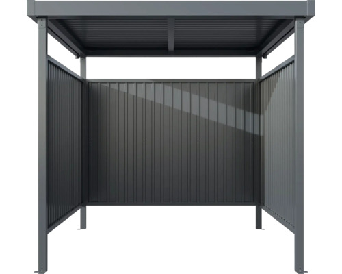 Metallunterstand mit Dach und Seitenwänden