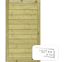 Holztor mit Beschlägen