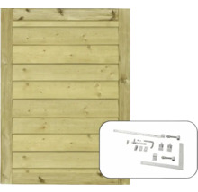 Holztor mit Torbeschlägen